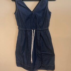 Tommy Hilfiger Navy Denim Wrap Midi Dress